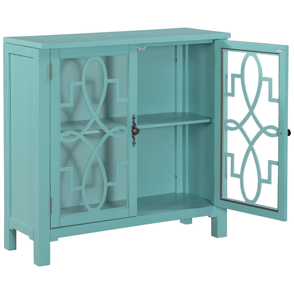 Canddidliike Adjustable Accent Sideboard with Doors for Kitchen Storage Navy Green