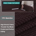 thumbnail image 3 of Turquoize 1-Piece Comfy Jacquard Spandex Sofa Stretch Slipcover, Brown, 3 of 7