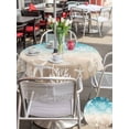 thumbnail image 5 of Outdoor Tablecloth with Umbrella Hole for Patio/Picnic/Party/Camping, Teal Ombre Coastal Waterproof Table Cloth Round Cover Washable, Sea Nautical Summer Beach Starfish Coral (Dia 54"), 5 of 8