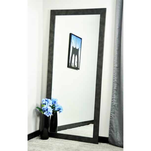 Clouded Metal Framed Floor Leaning, Tall Mirrored Frame