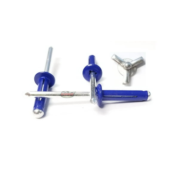 Dark Blue Pop Rivets 3/16" Tri-Fold Small Aluminum Head Steel Mandrel .040 - .354 Grip Range Fastener