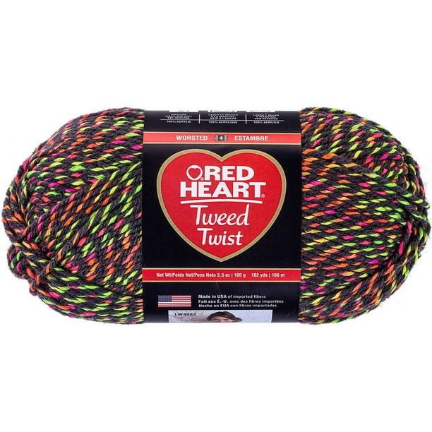 Red Heart Tweed Twist Neon Yarn Charcoal