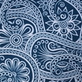 thumbnail image 3 of 60" x 120" White and Blue Paisley Outdoor Table Cloth, 3 of 3