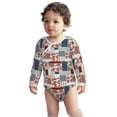 thumbnail image 2 of Xecao Patchwork In Country Style Print Baby unisex-baby Cotton Long-sleeve Bodysuits-6 Months, 2 of 6