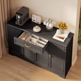 thumbnail image 5 of 56" Kitchen Coffee Bar Cabinet with Storage Kitchen Sideboard Buffet Cabinet with Drawers, Noelse Short Pantry with Door and Shelves for Bathroom and Living Room, Black, 5 of 9
