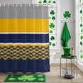thumbnail image 5 of Shower Curtain, Blue Yellow Gray Line Waterproof Shower Curtain Set with Hooks for Bathroom Showers,Stalls and Bathtubs,72x72In Abstract Geometric Stripe, 5 of 9