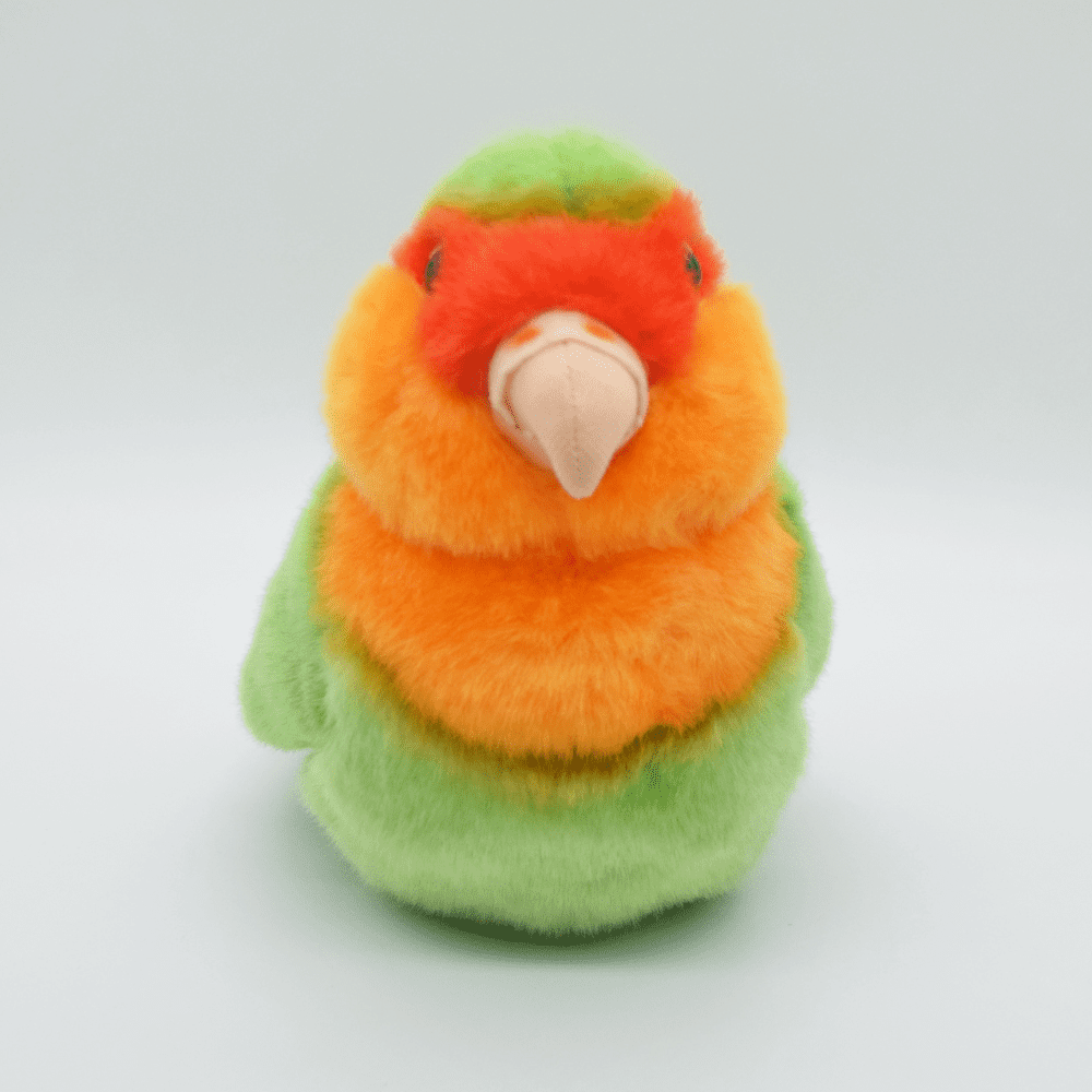 Realistic Rosy-faced Lovebird Stuffed Animal Plush Toy, Lifelike Animal Plushies, Simulation Bird Doll