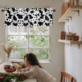 thumbnail image 6 of Cow Print Valance Black and White Window Curtain Valances for Kitchen Half Cafe Short Topper Treatment Rod Pocket Panel Window Shades 18x54 Inch, 6 of 6