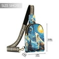 thumbnail image 2 of Wolf Trees Starry Sky Crossbody Bags Backpack Chest Bag Shoulder Bag Waist Bag for Outdoor Travel Hiking Fitness Cycling, 2 of 7