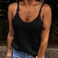 thumbnail image 2 of AWZXDE Cotton Tops for Women Fashion Solid Color Sleeveless Knitted Spaghetti Strap Cami Top, 2 of 6