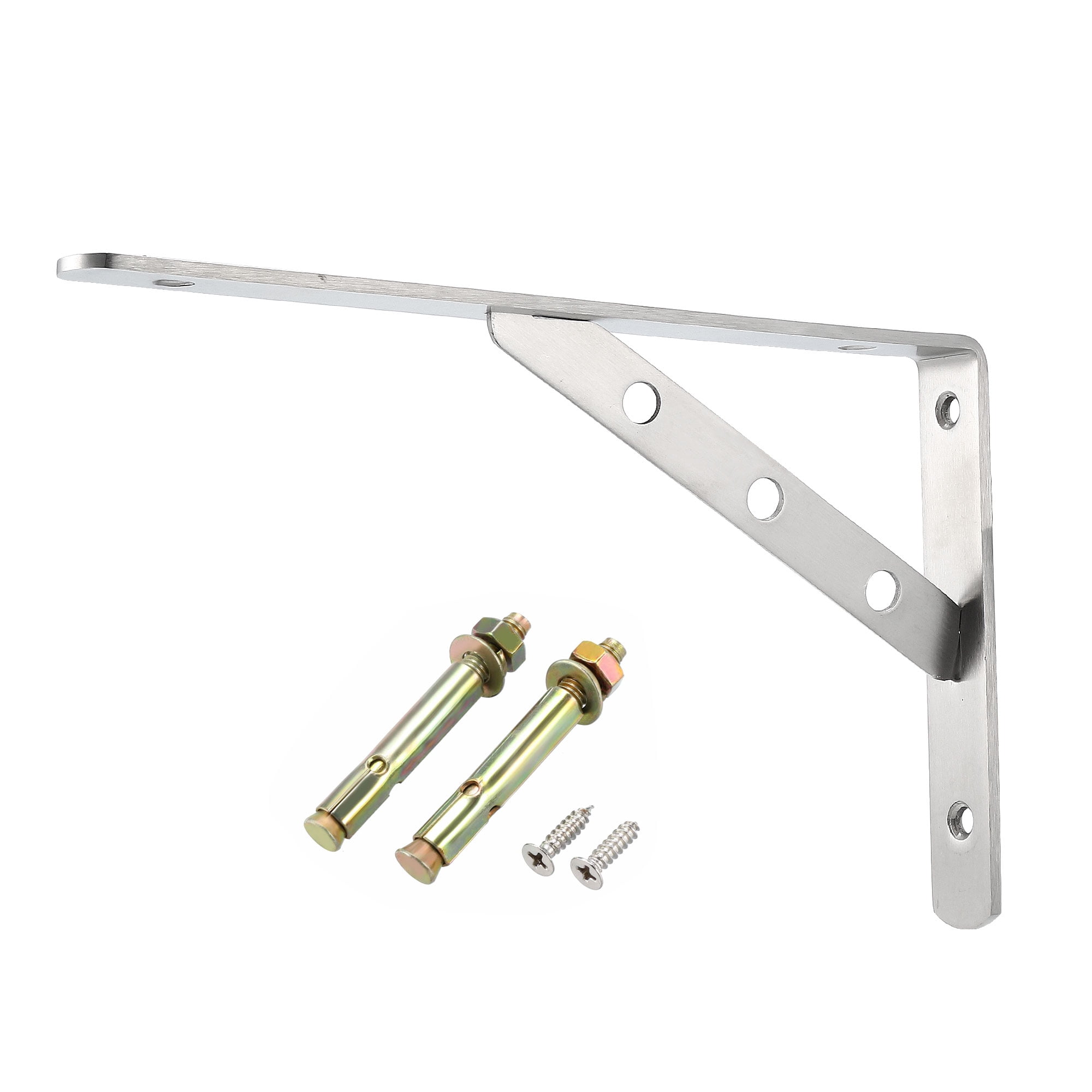 Shelf Bracket, 10"L x 6"H x 0.2"T HeavyDuty Removable Solid L Brackets Right Angle Bracket