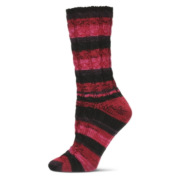 MeMoi Static Tone Chunky Knit Boot Socks - Womens - Female, One Size, Black