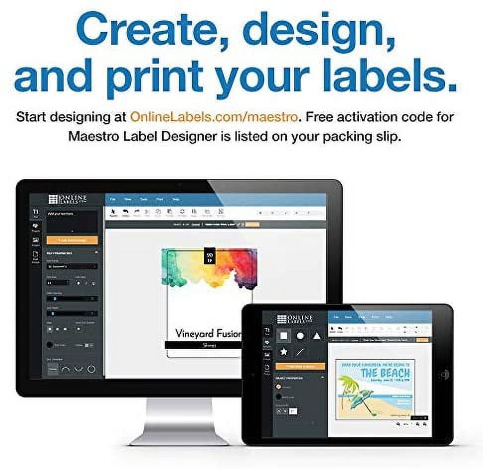 2 Inch Round Labels - Inkjet/Laser Printer - Online Labels - Canning/Mason Jar (100 Sheet Pack)