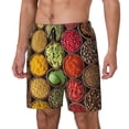 thumbnail image 2 of Uemuo Spices And Herbs Pattern Mens Swim Trunks Quick Dry Board Shorts with Mesh Lining, Stretch Beach Shorts Quick Dry No-Chafing Board Shorts-, 2 of 9