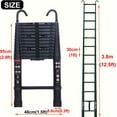 12.5ft Extension Ladder with Hook Attic Ladder Telescoping Ladder