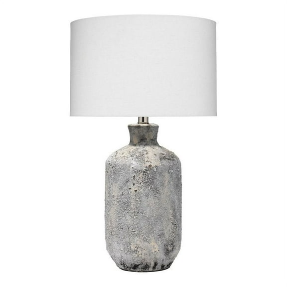 Eden Home 24.5" Coastal Ceramic and Cotton Table Lamp in Gray Textured