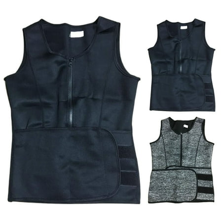 

Hopeup Belly Vest Soft Unisex Breathable Shaping Slimming Body Sculpting Sportswear Zipper Sweating Sports Shapewear Exercise Clothes
