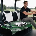 thumbnail image 4 of Bulopur Golf Seat Covers for Cart Soft Golf Cart Seat Towel Blanket with 4 Front Pockets& Nonskid Bottom Suitable for EZGO, Yamaha, Club Car Gift for Friends, 4 of 8