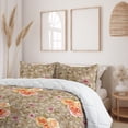thumbnail image 2 of Ambesonne Vintage Down Alternative Quilt Comforter, Nature Nostalgic Leaves, King, Warm Taupe Orange Rose, 2 of 5