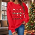 thumbnail image 6 of Womens Christmas Pullover Sweatshirts Long Sleeve Fleece Graphic Sweatshirt Crewneck Fall Fashion Tops, XXL Red, 6 of 6