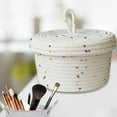 thumbnail image 3 of Tejida de Algodón Portátil, Cesto para , Organizador Decorativo con Tapa, Bolsa de Almacenamiento para Aperitivos, , Baño, Sala D Largo perfecl Cesta de misceláneas, 3 of 8