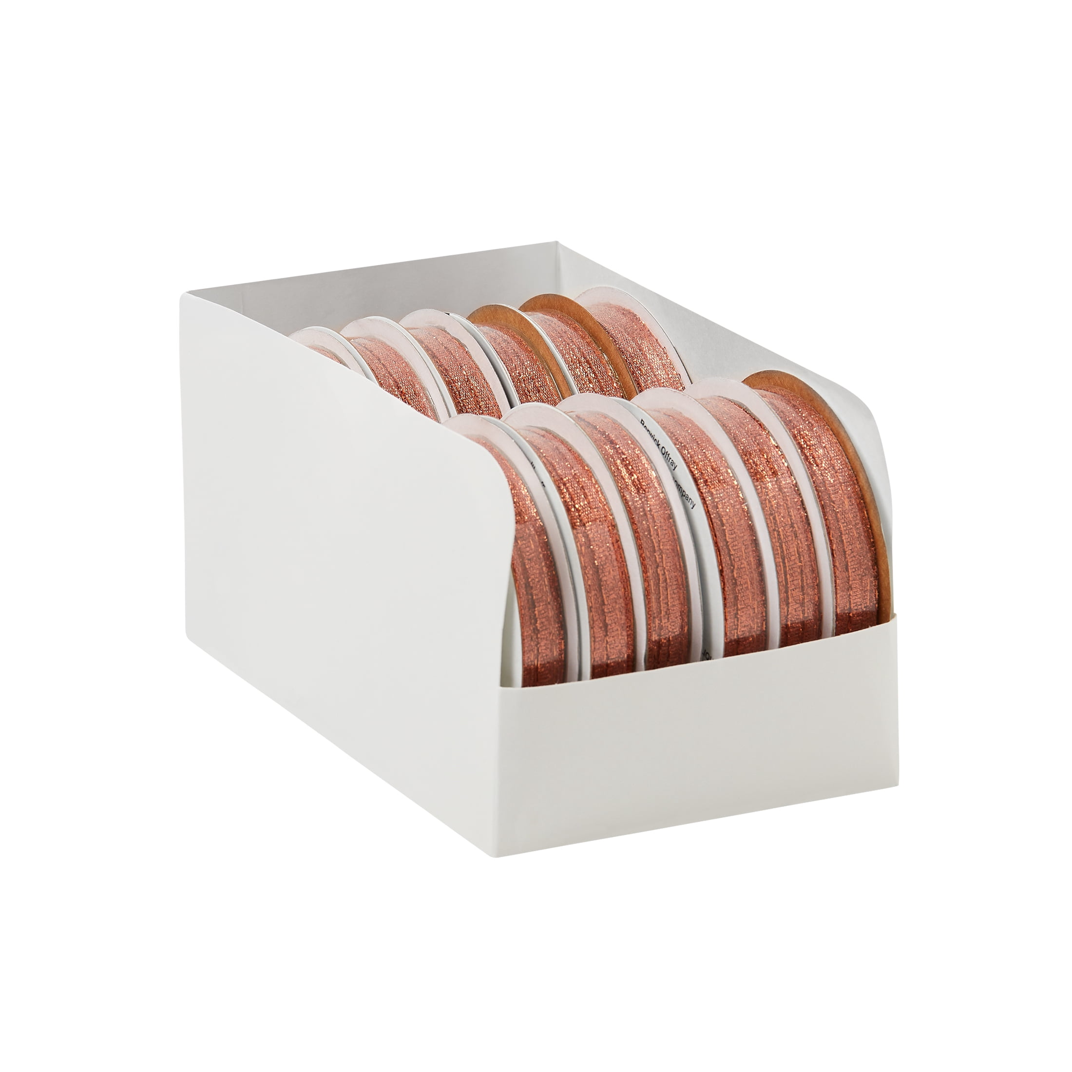 (8 pack) Offray Ribbon, Copper 1/8 inch Galena Metallic Ribbon, 9 feet