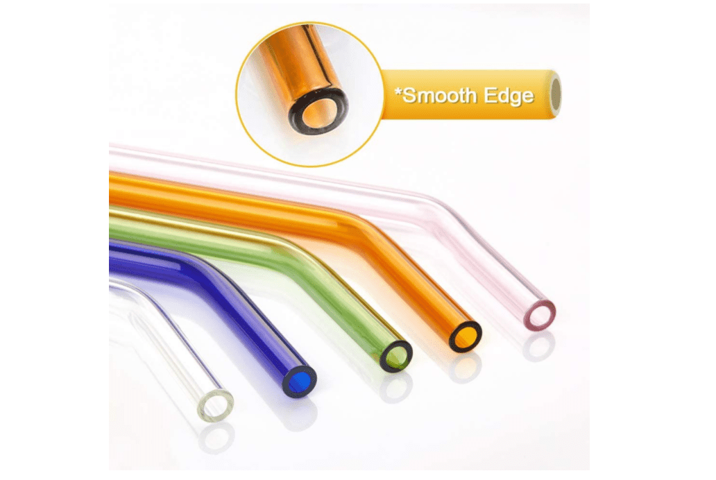 Reusable Glass Straws, 5Pcs 8mm Bent Glass Drinking Straws, Non-Toxic, BPA  Free Glass Straws for Beverages, Shakes, Milk Tea, Juices, Pink 
