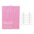 thumbnail image 1 of Armario para muñecas, organizador de ropa para muñecas, regalo de cumpleaños, bonitos regalos decorativos de Valentín para niños con 10 perchas Estilo B, 1 of 8