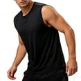 thumbnail image 2 of FRSASU Men's Workout Tank Tops Sleeveless Summer Sun Shirts Quick Dry Running Swim Gym Fitness Beach Tops Black, 2 of 5