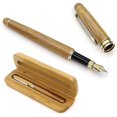 thumbnail image 1 of Medium Nib Fountain Pen Natural Bamboo Writing Pen With Converter And Case (red Packaged), 1 of 3