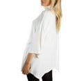 thumbnail image 4 of Jess by Meiko Women's Sweater Turtleneck Drop 3/4 Sleeves Solid Sweater XS White, 4 of 9