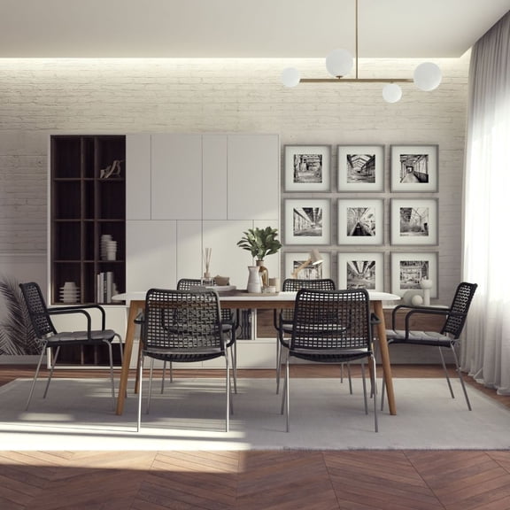 Midtown Concept Ghiardo 7-Piece Solid Wood 100% FSC Rectangular Dining Set