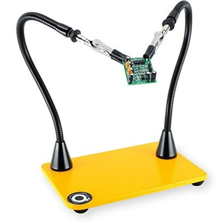 

quadhands workbench mini helping hands third hand soldering station. magnetic flexible metal arms can be placed exactly like you want - heavy steel base
