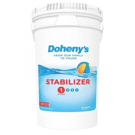Doheny's Swimming Pool Stabilizer | Increases Your Chlorine's Effectiveness and Prevents UV Dissipation | Fast-Dissolving | Pro-Grade | 100% Cyanuric Acid -50lb Bucket