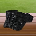 thumbnail image 2 of Sombrero con visera para el sol con brillantes diamantes de imitación, ligero, transpirable y ajustable para verano. Negro, 2 of 9