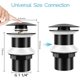 thumbnail image 3 of Universal G1 1/4" Brass Pop Up Basin Waste Pop-Up Drain for Basin Without Overflow, Click-Clack System, Tool-Free Installation, Matte Black, 3 of 5
