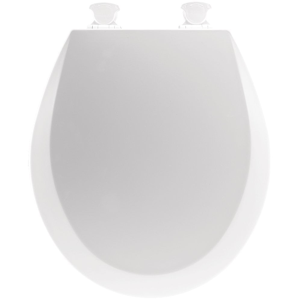 ELONGATED MAYFAIR Open Front Toilet Seat will Never Loosen and Easily Remove Durable Enameled Wood White 1440EC