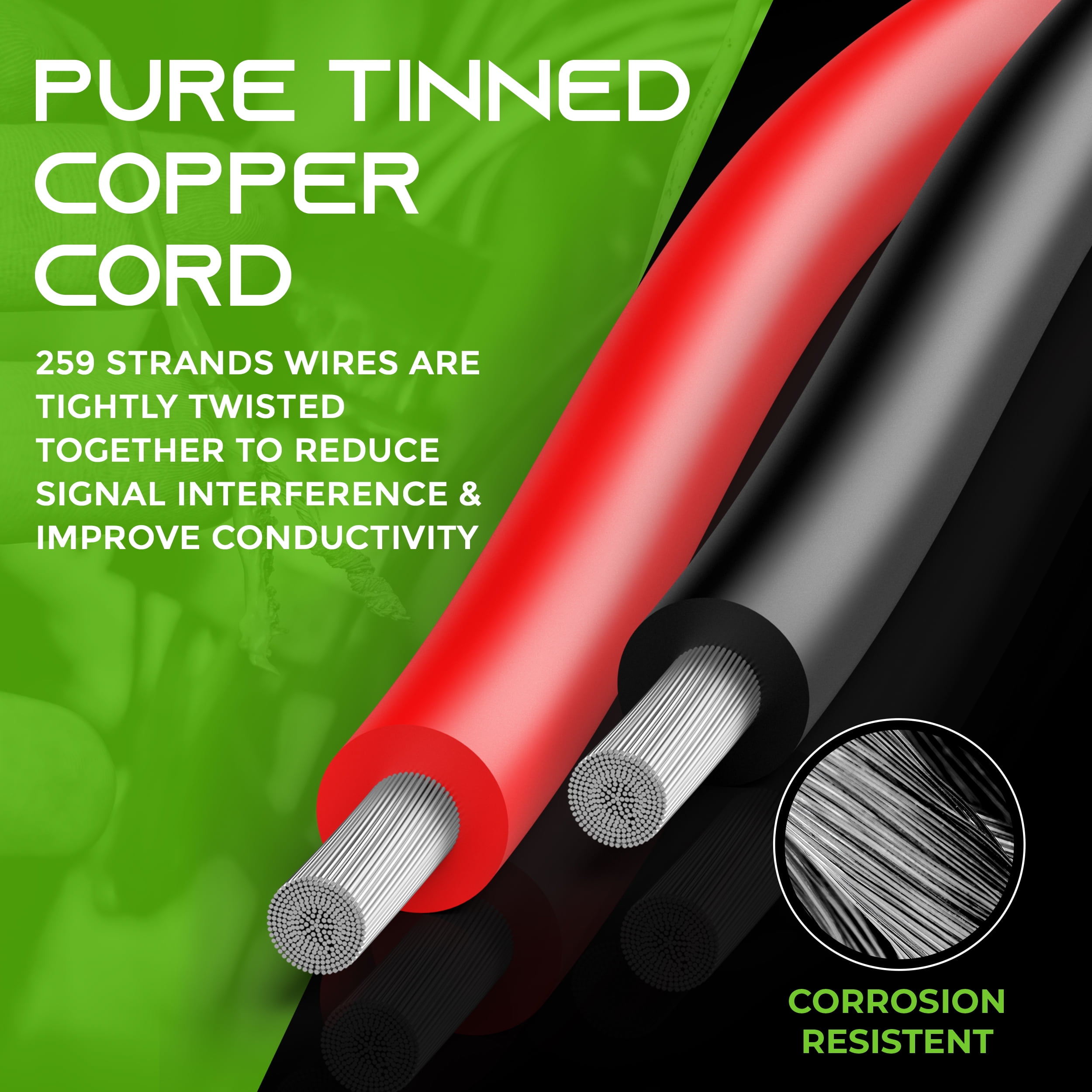 GearIT 16 Gauge Silicone Wire 600V (Bonded Black/Red - 50 Feet) 16AWG Tinned OFC Oxygen Free Copper Stranded Soft Flexible Wires for Primary, Electrical, Car/Auto, Trailer, Amp - 16ga 50ft