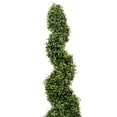 thumbnail image 2 of Vickerman 3' Artificial Potted Green Boxwood Spiral Tree., 2 of 7