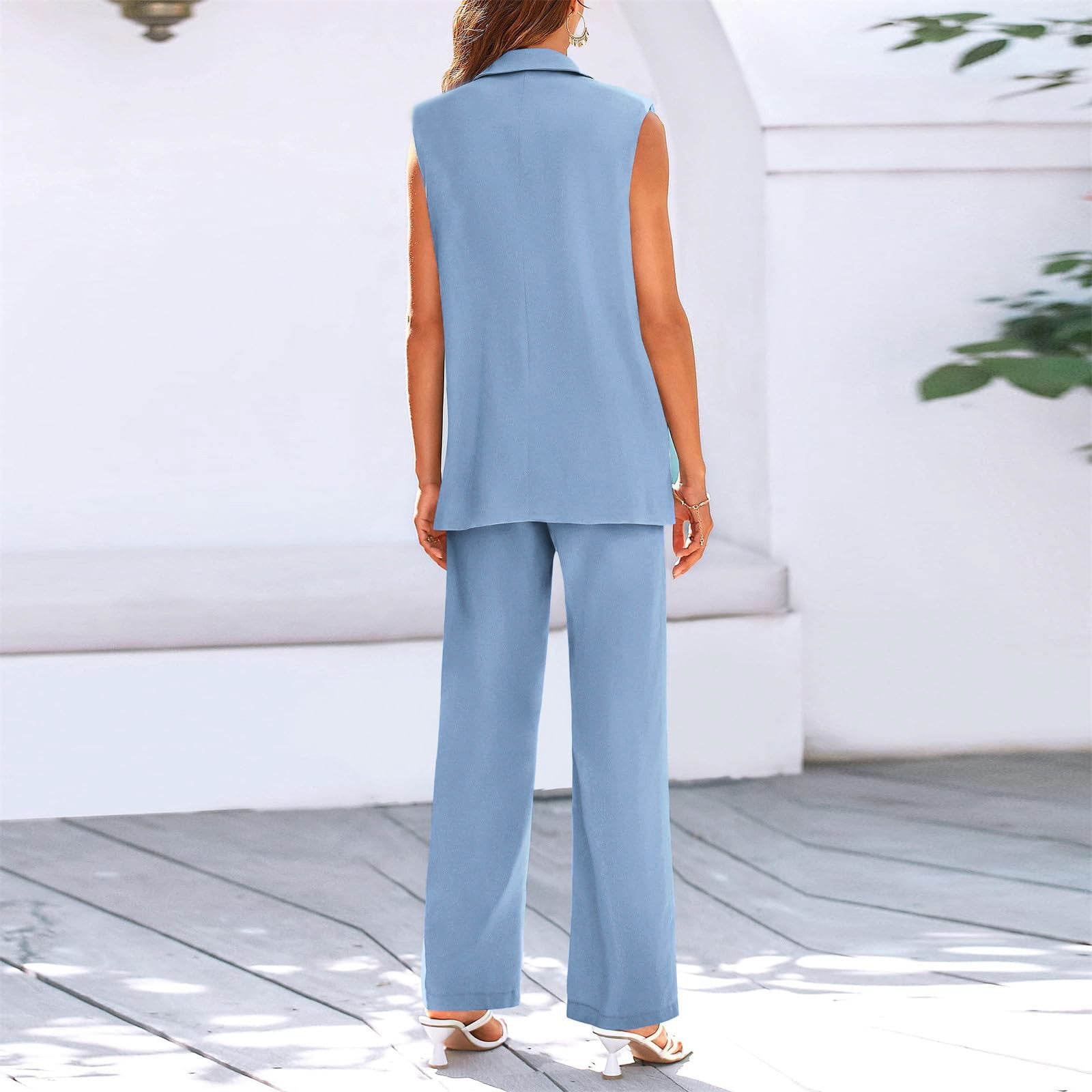 VBARHMQRT Female Black Womens Pants Suit 2 Piece Outfits