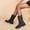 Black, variant on OKBOP Womens Low Heel Mid-Calf Boots-Christmas Zipper Women Work Boots Causal Winter Boots for Women Black