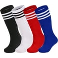 thumbnail image 6 of 4 Pairs Kids Soccer Socks Baseball Softball Youth Athletic Boys Girls Knee High Socks, 6 of 6