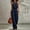 Navy, variant on LEKODE Women Rompers and Jumpsuits Cotton Linen Jumpsuits for Women Summer Halter Jumpsuits for Women Loose Overalls Sleeveless Boho Jumpsuit Ruched Romper Casual Outfits for Women Blackish Green L