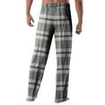 thumbnail image 3 of WTOBBY Men's Plaid Print Pajama Pants, Casual Sleepwear Drawstring Elastic Waist Comfortable Straight Leg Loose Fit Trousers for Yoga and Home Wear,Light Gray 2XL, 3 of 4
