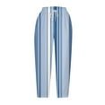 thumbnail image 4 of QATAINLAV Striped Capris Pants for Women Casual High Waisted Drawstring Cropped Trousers Summer Beach Capri Pants with Pockets Multicolor 4XL, 4 of 6