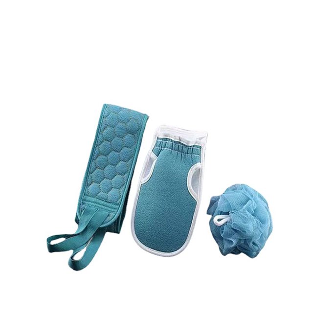 Juego de exfoliante de baño de 3 piezas, juego de lufa de baño, guantes de ducha, pulido corporal