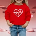 thumbnail image 2 of Gelikeya Toddler Kids Girls Sweatshirts Valentine's Day Fashion Cute Shirts Long Sleeve Round Neck Pullover Tops 2-9Y #10 Red & 3-4 Years, 2 of 5