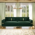 thumbnail image 1 of Modern Velvet Upholstered Sofa Couch with Gold Metal Legs Removable Cushions Square Arms for Living Room Office Bedroom, 1 of 11
