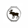 thumbnail image 1 of Black Wapiti Mignon Animal Portrait Main Compact Miroir Rond Portable Poche Verre, 1 of 3