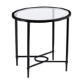 thumbnail image 2 of 25" Black Glass And Iron Oval End Table, 2 of 3